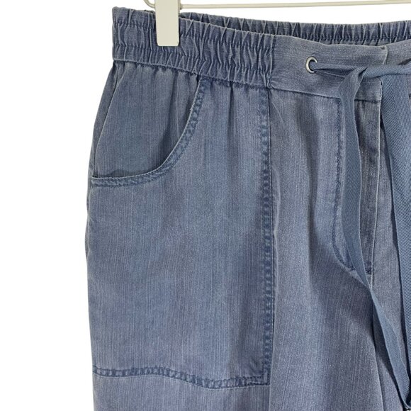 utility joggers travel pants loose fit pull on grey  cuffed sz 6 Jones New York - Picture 4 of 14